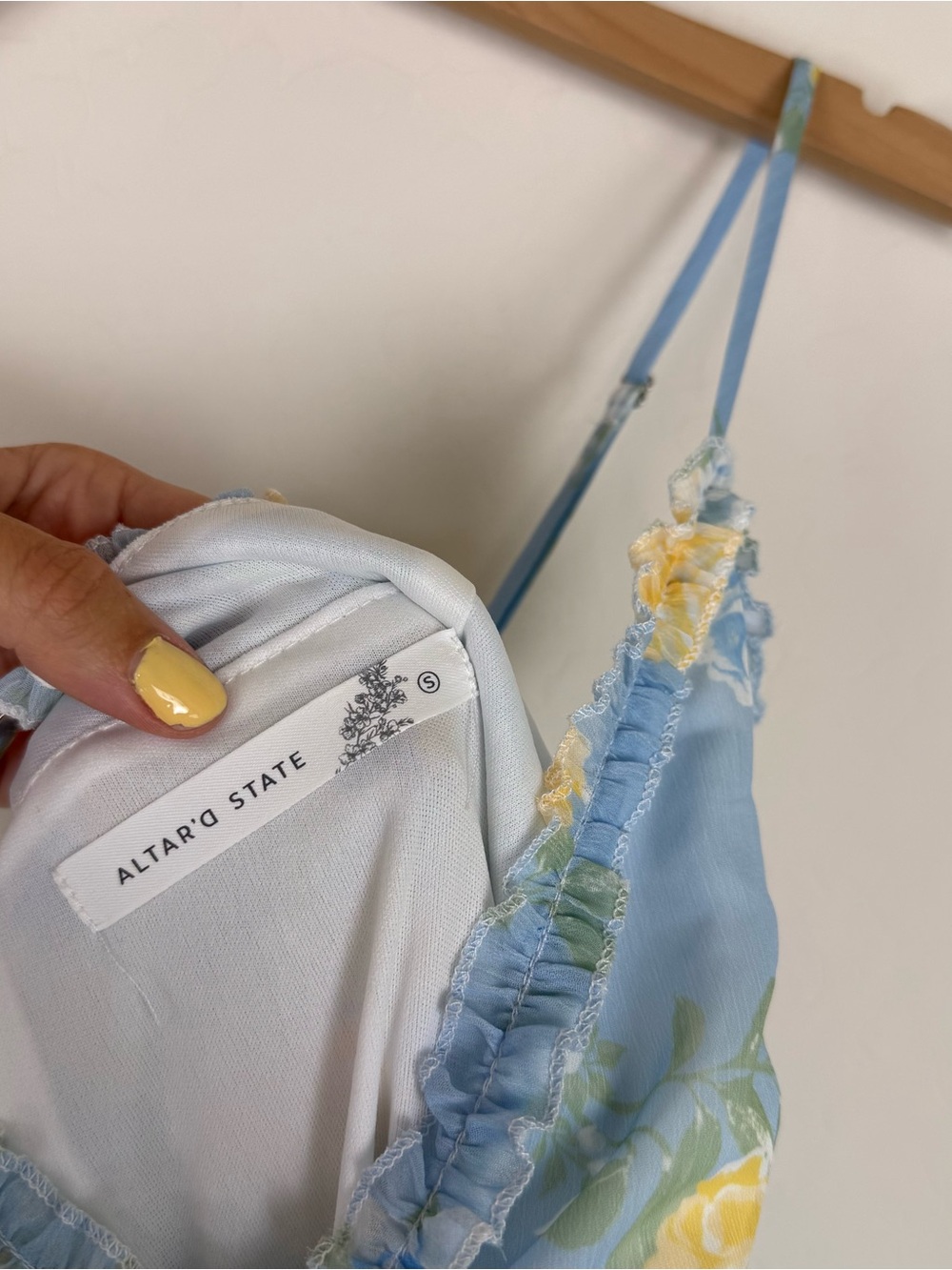 Altar'd State Raine Maxi Dress Blue Yellow Floral - Picture 12 of 15